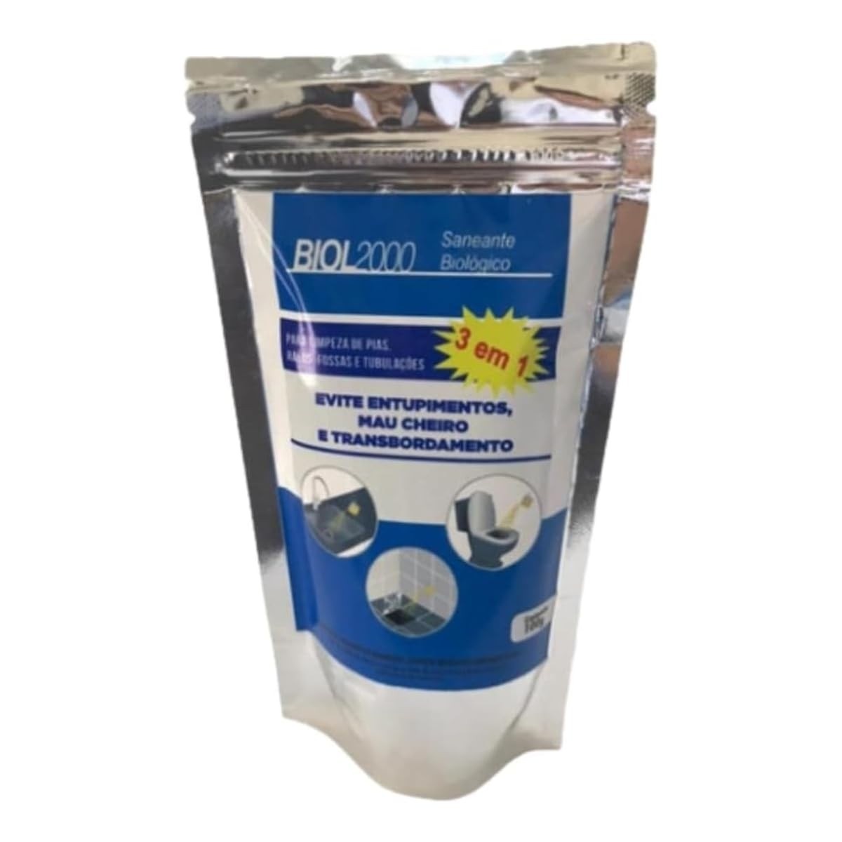 Biol 2000 100g - Limpeza Natural de Fossa, Caixa de Gordura e Ralos
