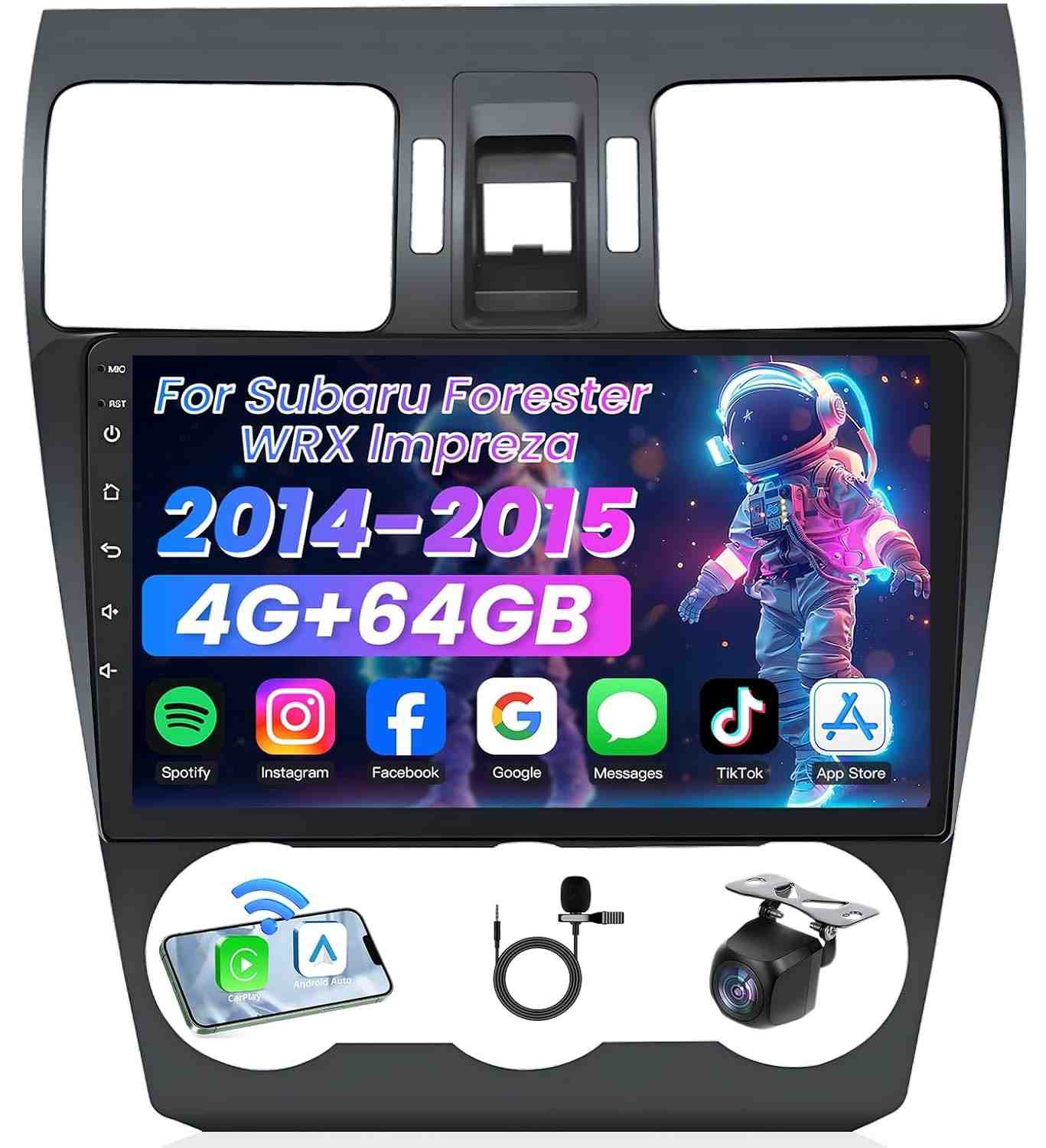 Central Multimídia Android 10 para Subaru Forester 2014-2015: 4GB RAM + 64GB ROM