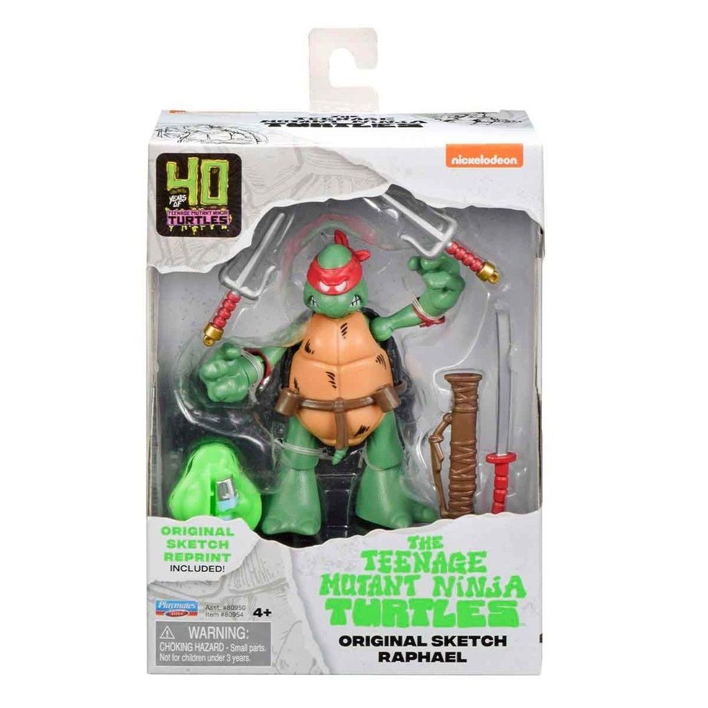 Raph Sketch Tartarugas Ninja: Boneco 11cm + Acessórios