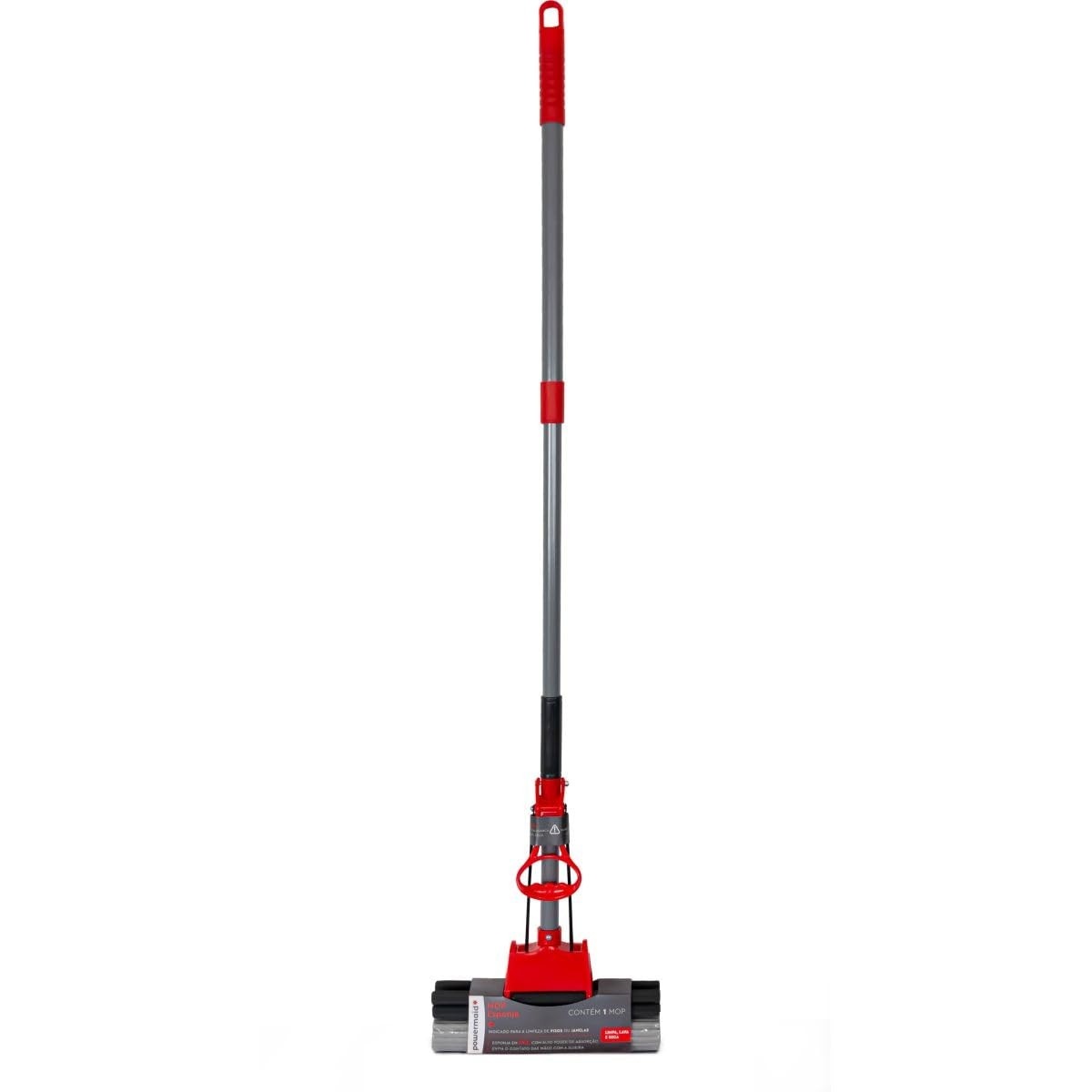 PowerMop Espuma - Rápida Limpeza com Esponja PVA, Cabo Ajustável e Torção Prática