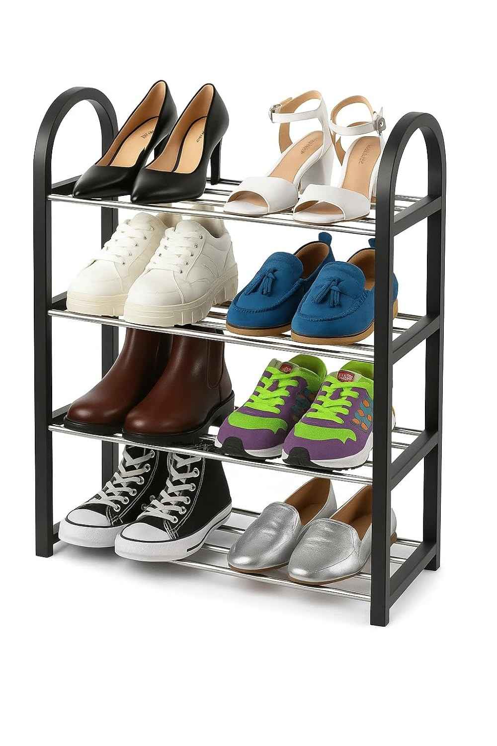 Sapateira Estante Organizadora 4 Andares - Montagem Rápida e Versátil para Closet e Hall
