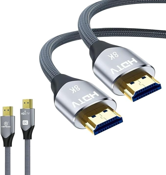 Cabo HDMI 2.1 8K 2m Ultra Rápido Full HD - 144Hz 48Gbps | HDR10 eARC VRR | Compatível com TV 4K PS5 Xbox Monitor Gamer Projetor PC | Conector Banhado a Ouro e Cabo Reforçado - Premium®