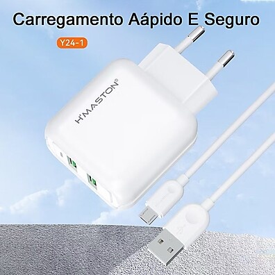 Carregador Turbo 25W H'maston Y24: Carregue Rápido!
