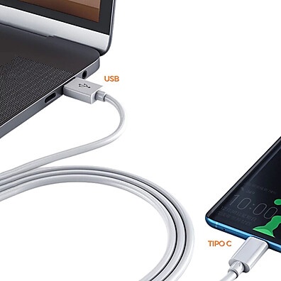 Cabo USB-C: Carregue e Transfira Dados Rápido!
