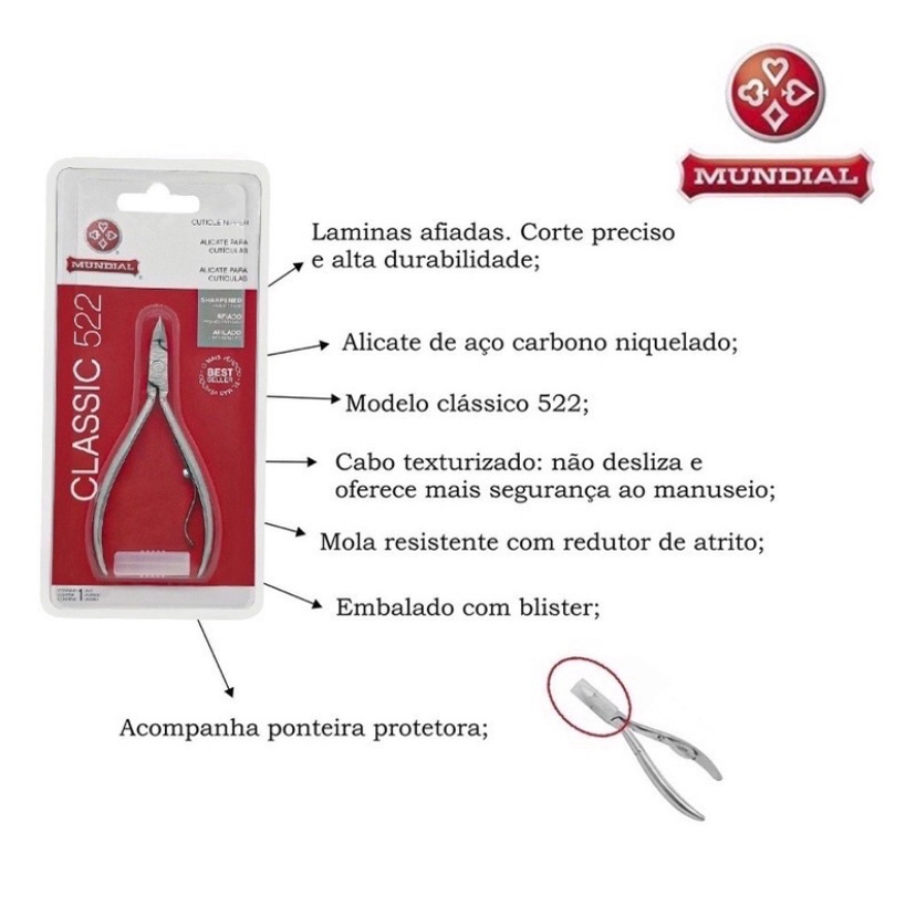 Kit Cutícula Mundial: Alicate + Cortador - Envio Rápido!