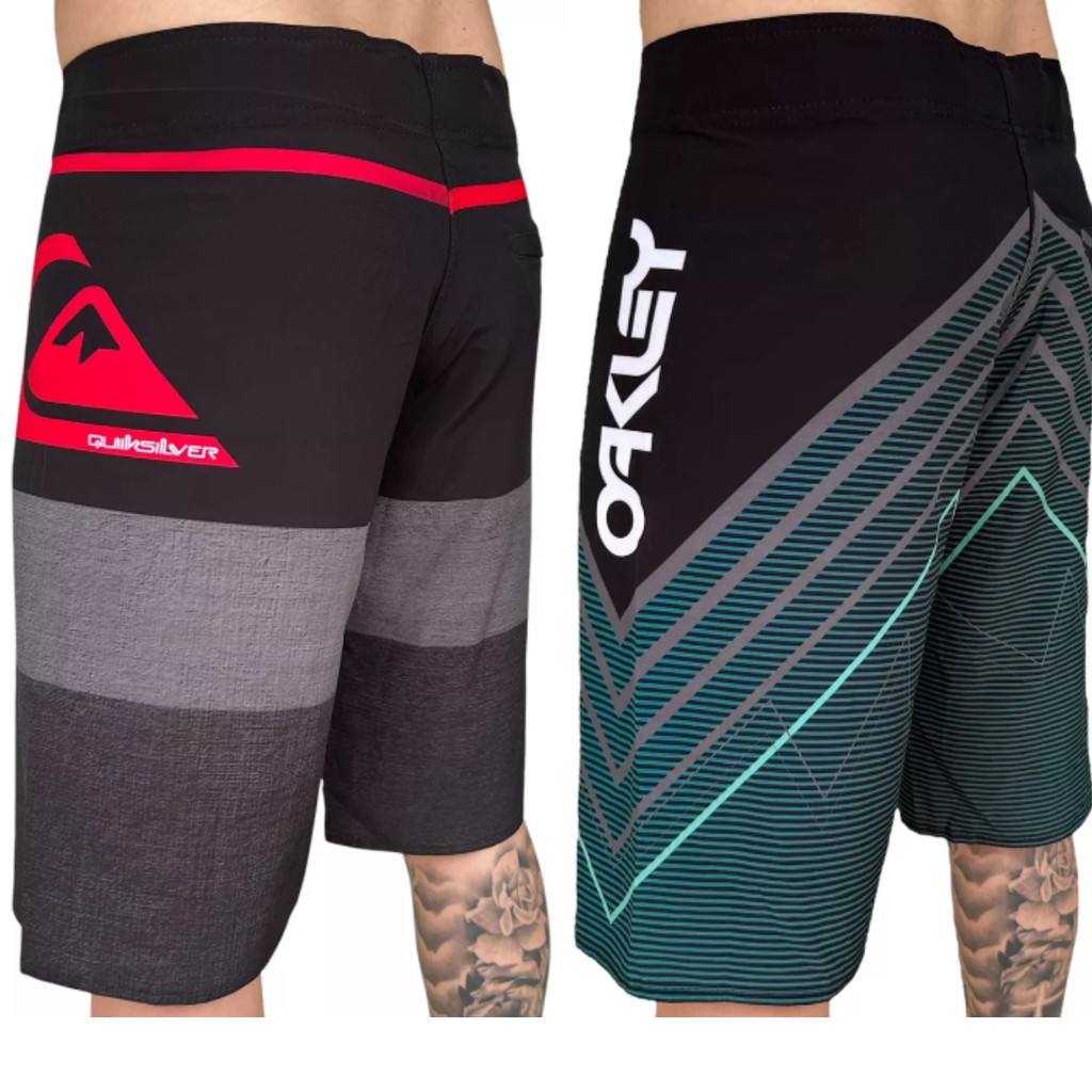 Kit com 5 Bermuda Masculina Surf Tactel - Seca Rápido