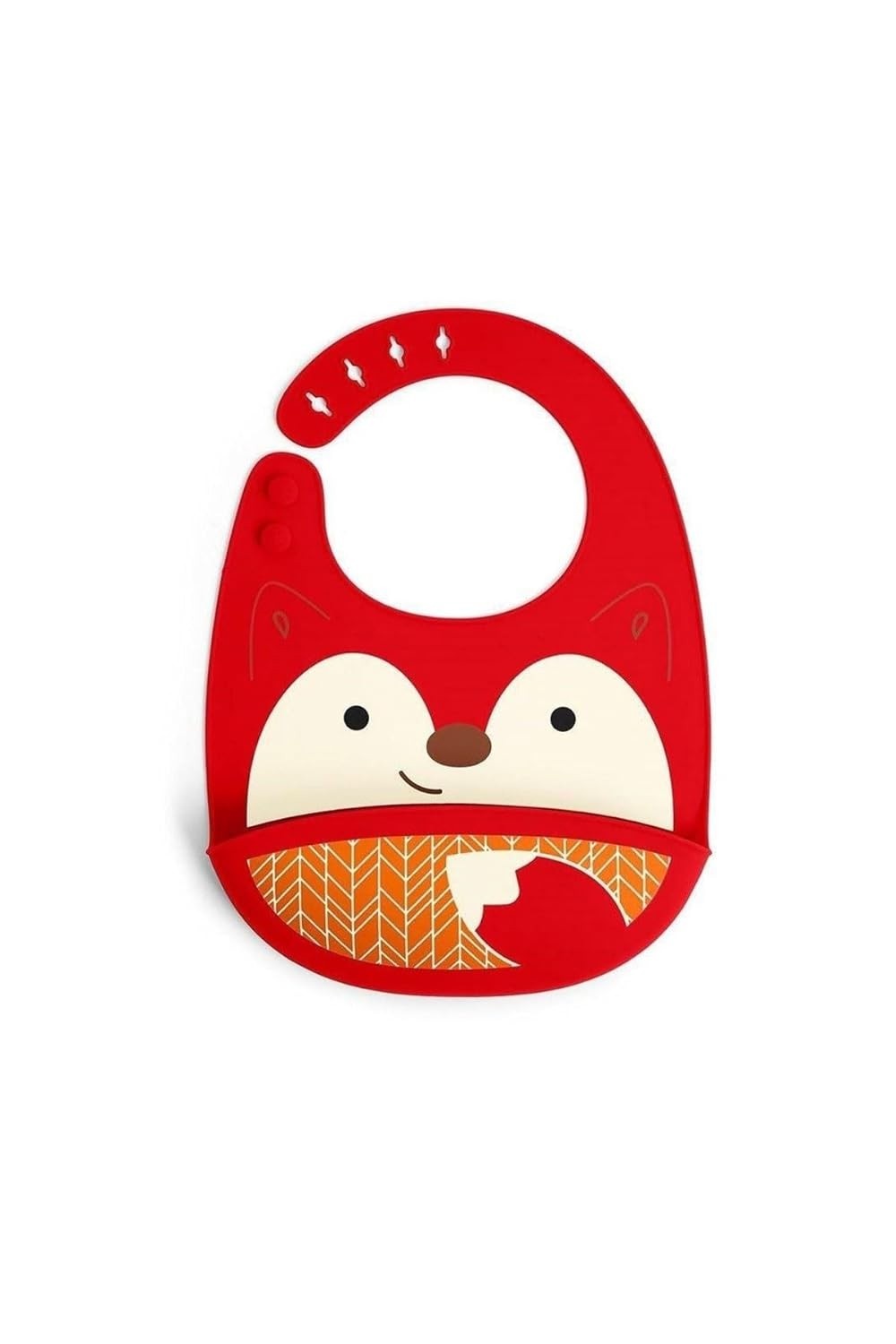 Skip Hop Babador de Silicone Cata-Migalhas Zoo Raposa - Prático, Dobrável e Confortável para Bebês