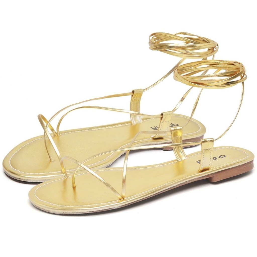 Rasteirinha Dourada Dubuy Lia: Conforto e Estilo!