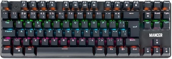 Teclado Mecânico Mancer Shade MK3 | Rainbow | Switch Huano Vermelho | Preto | MCR-SHM3-RBW01RD