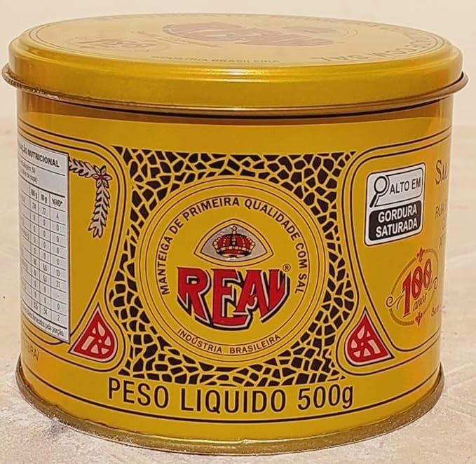 Manteiga Real com Sal, Lata 500g, Sem Corantes e Conservantes