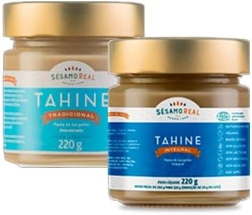 Kit 2 Tahine Sésamo Real 220g: Tradicional, Integral