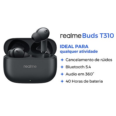Realme Buds T310: ANC de 46dB e 40h de bateria