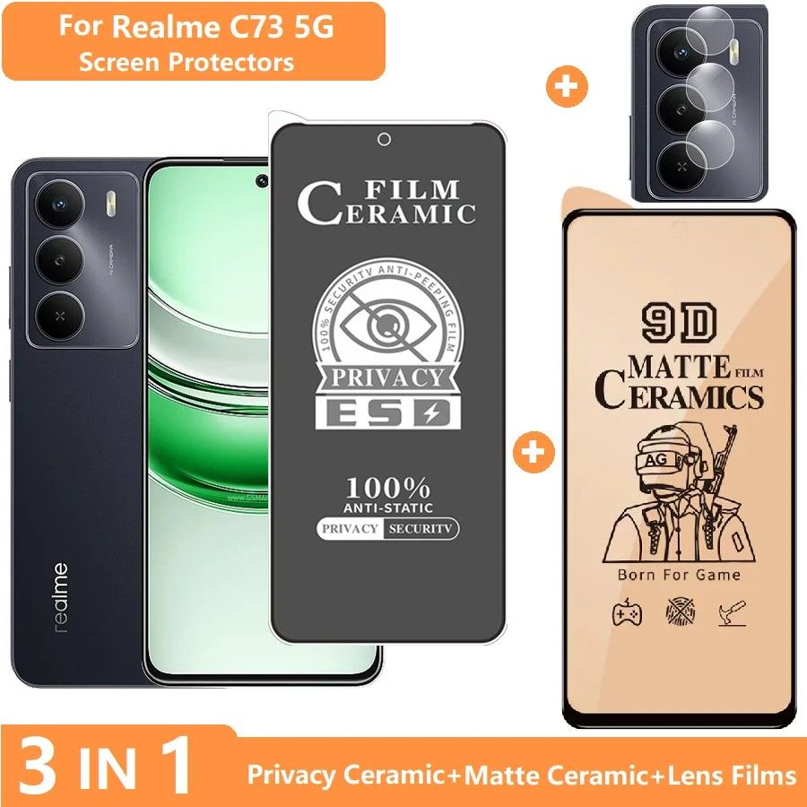 Realme C73: Kit Protetor Tela + Lente 3 em 1