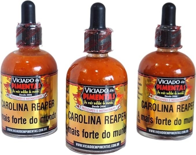 Molho De Pimenta Carolina Reaper Kit 3 Sem Glúten Mais Ardid