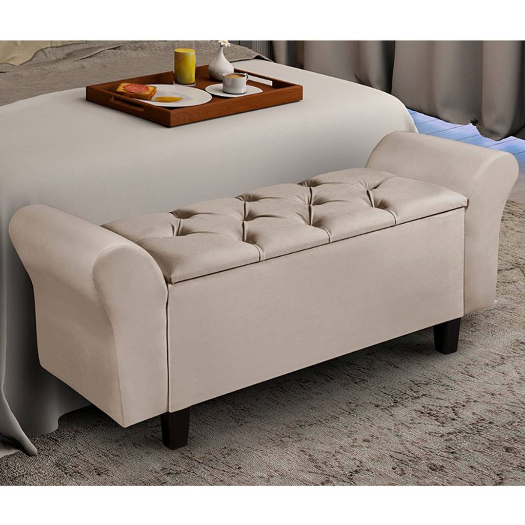 Recamier Baú 90 cm com Sapateira – Organização e Estilo para Seu Quarto
