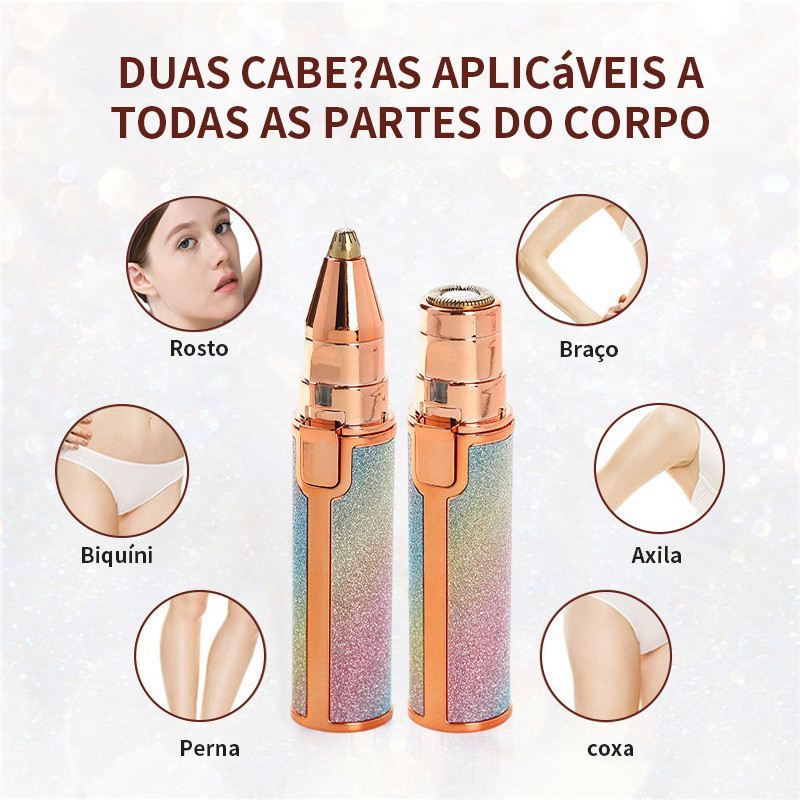 Depilador 2 em 1 Portátil: Indolor e Recarregável