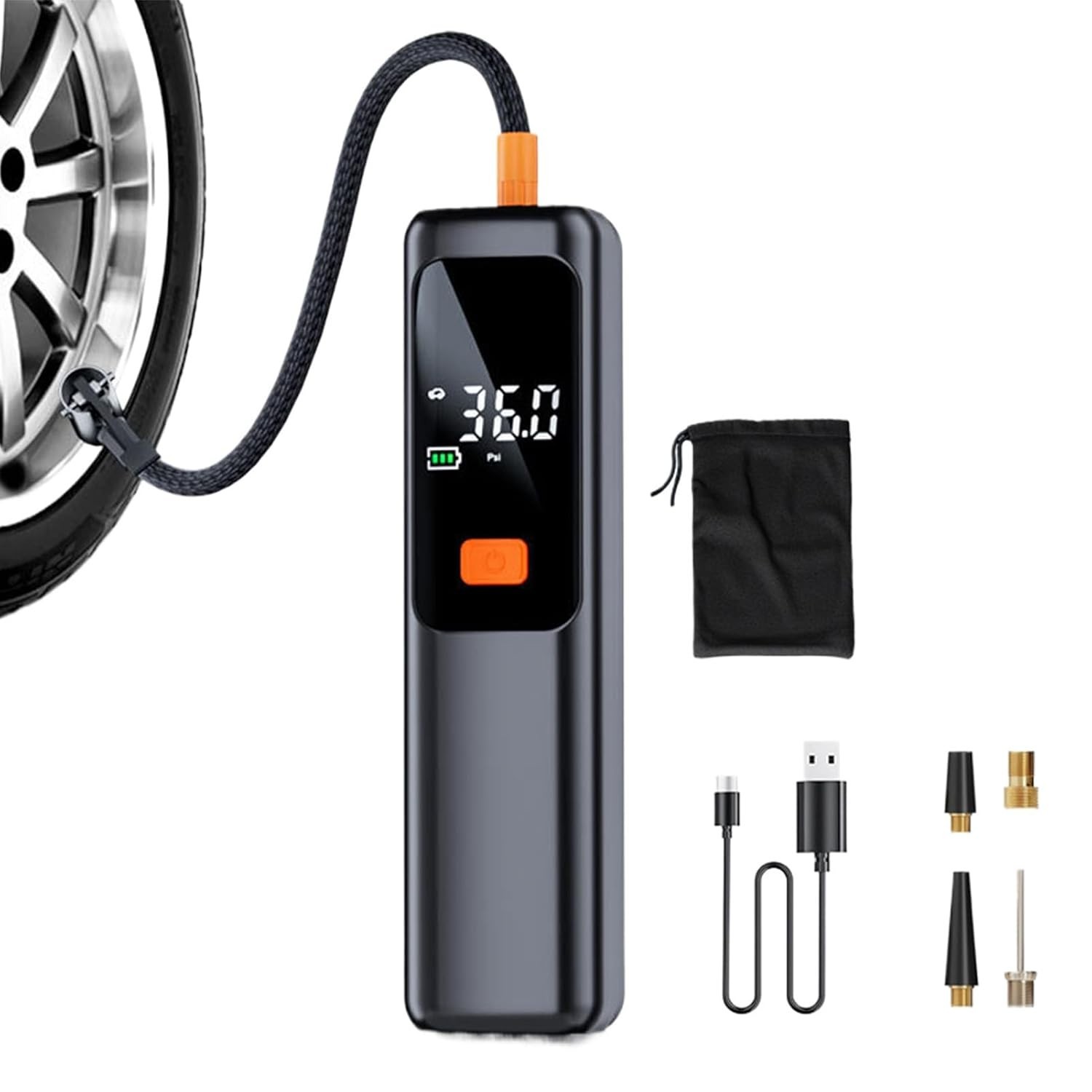 Inflador de Pneus Automático: Bomba de Ar Compressor Recarregável para Carro, Bicicleta e Mais