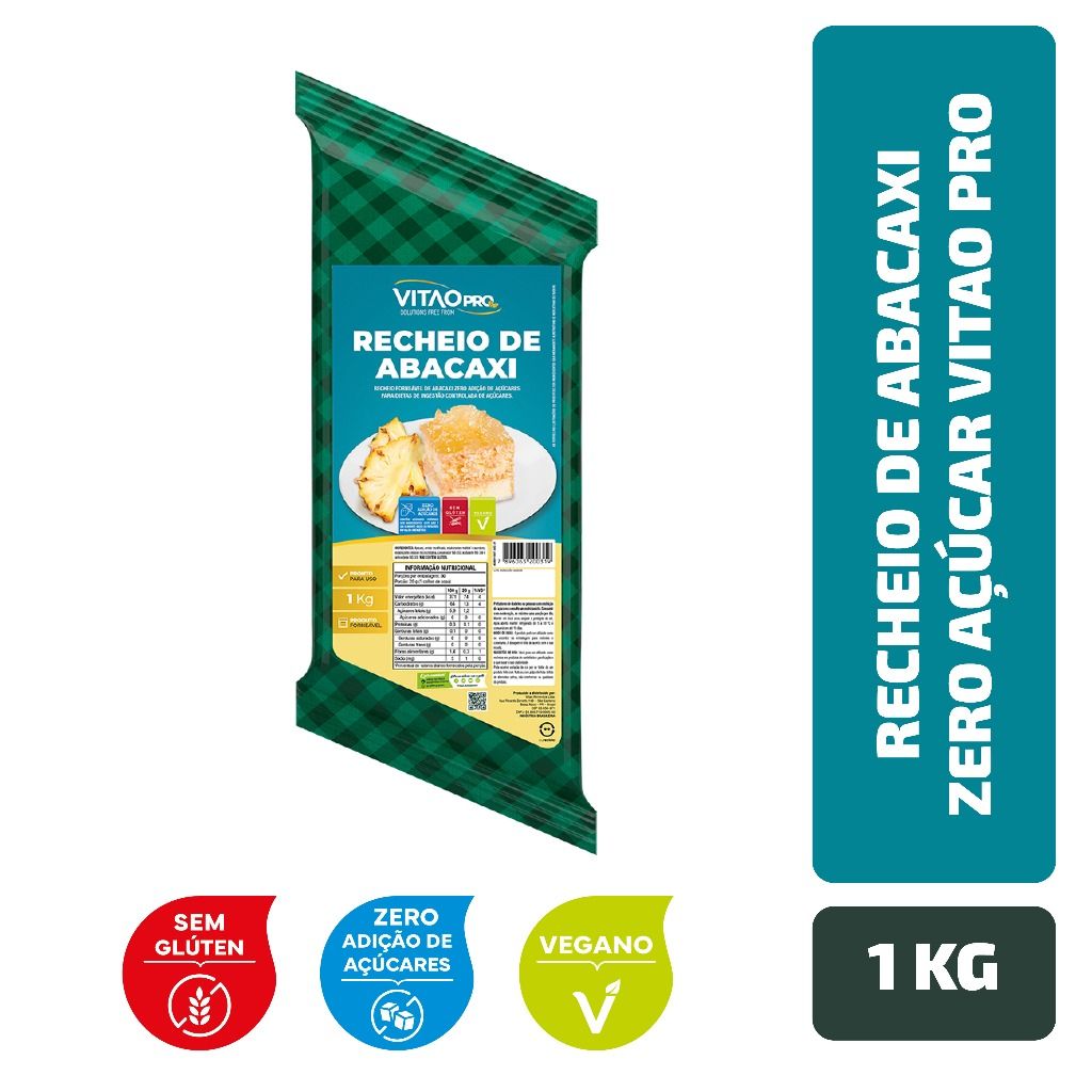 Recheio de Abacaxi Zero Açúcar VitaoPRO: Sabor e Saúde!