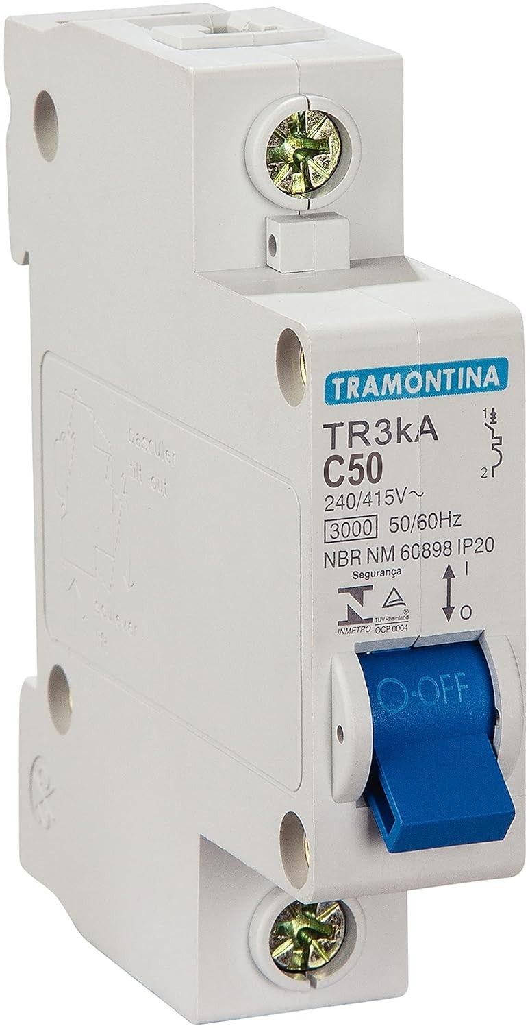Disjuntor Tramontina TR3KA 1P 50A Curva C: Segurança e Proteção para sua Rede Elétrica