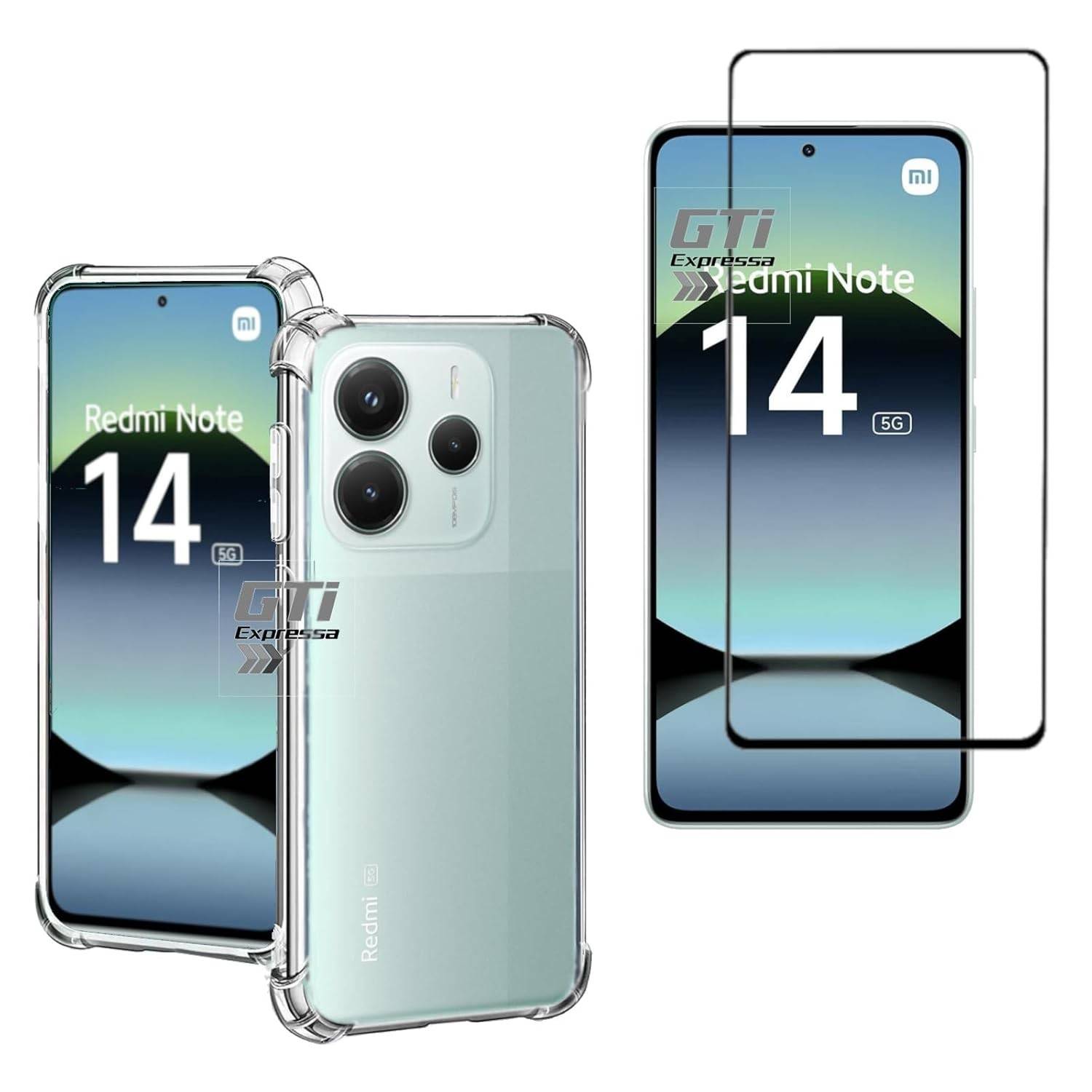 Kit Premium: Capa Anti Impacto + Película Vidro 3D 9D para Redmi Note 14 5G - Proteção Total!