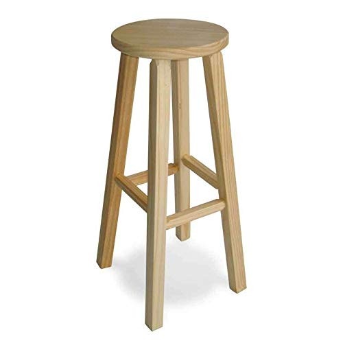 Banqueta Redonda 70cm em Madeira Natural – Estilo Rústico Moderno