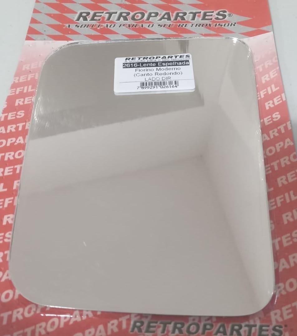 Vidro Retrovisor Fiorino 1997-2011 Lado Passageiro Direito Canto Redondo - Visibilidade Essencial
