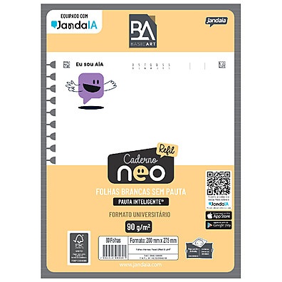 Refil Caderno Neo Com IA Universitário 80 Folhas