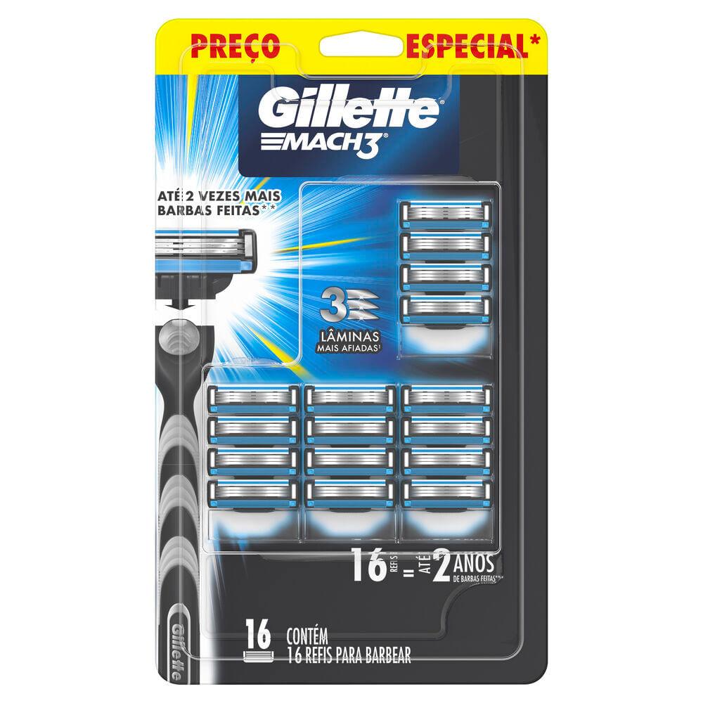 Refil Gillette Mach3: 16 Lâminas para um Barbear Impecável