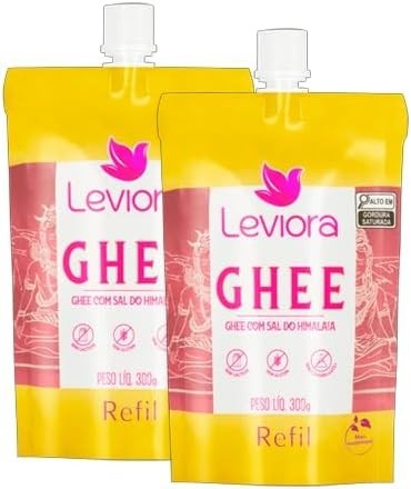 Kit 2X: Manteiga Ghee com Sal do Himalaia Sem Lactose Refil Leviora 300g
