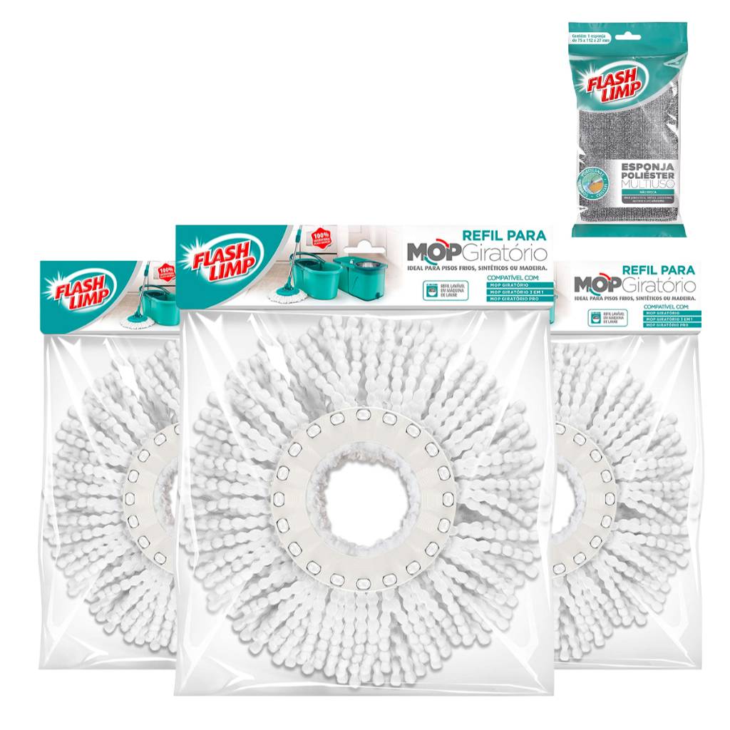 Refil Mop Giratório: Limpeza Impecável!