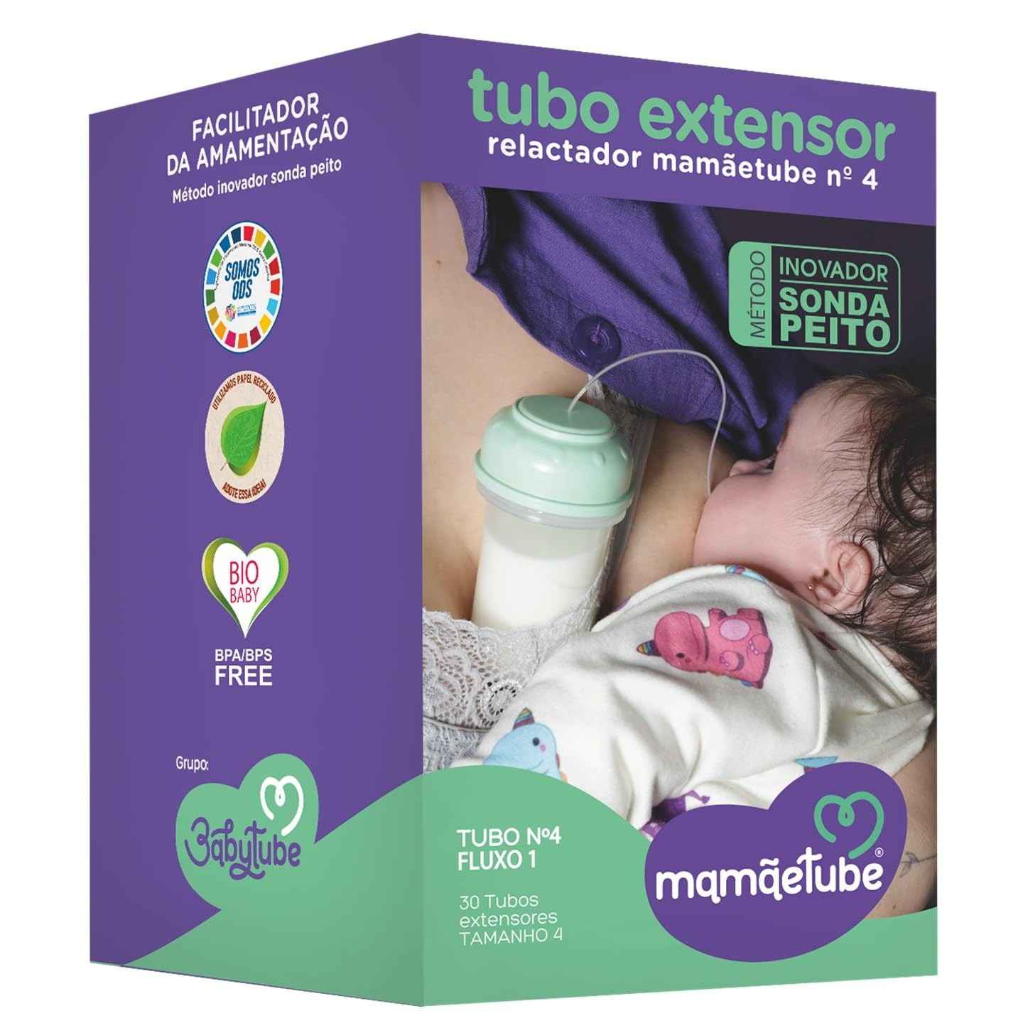Caixa com 30 Tubos Tam4 para Refil Relactador - MamãeTube Original Viih Tube
