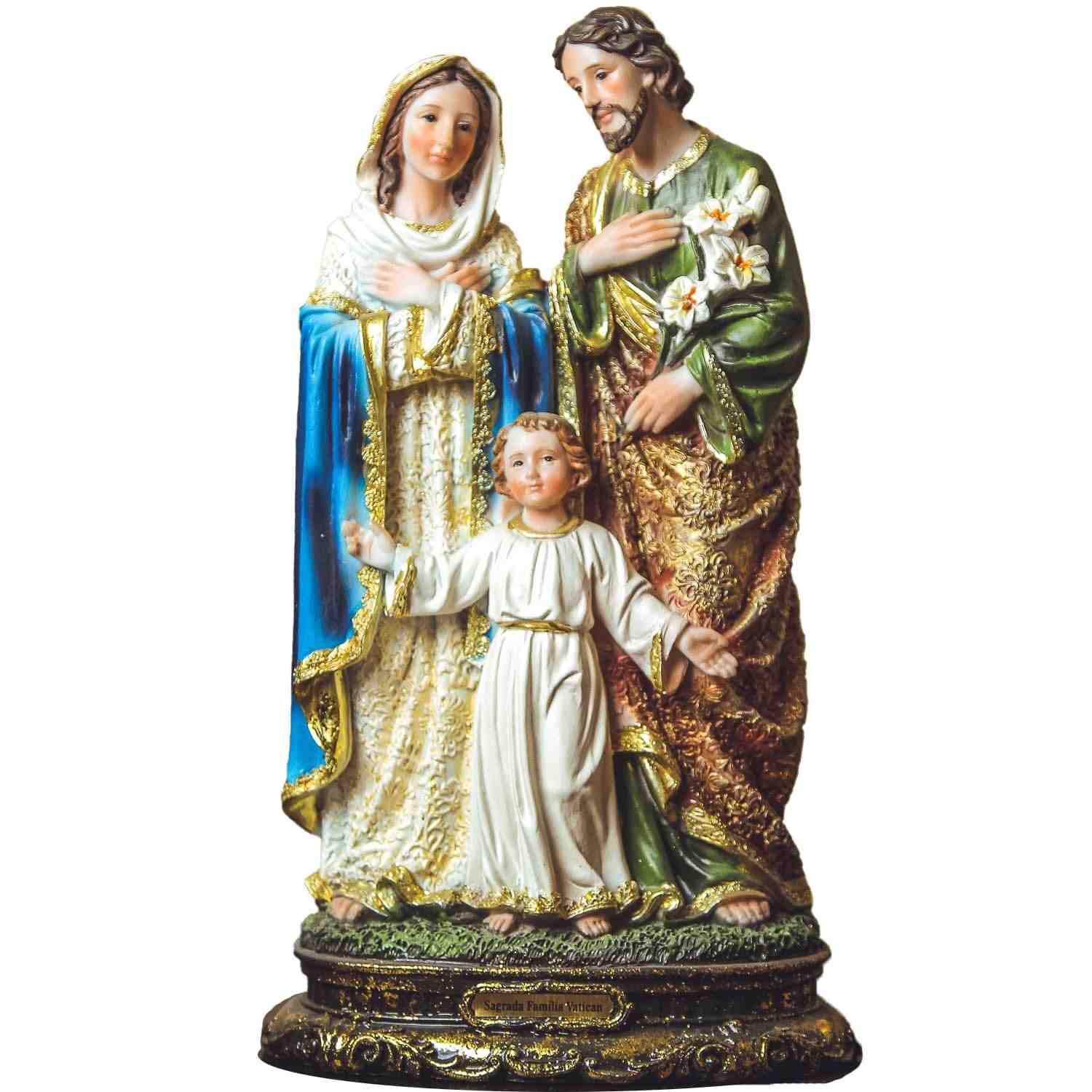 Imagem da Sagrada Família em Resina 40cm - Decoração Religiosa Refinada
