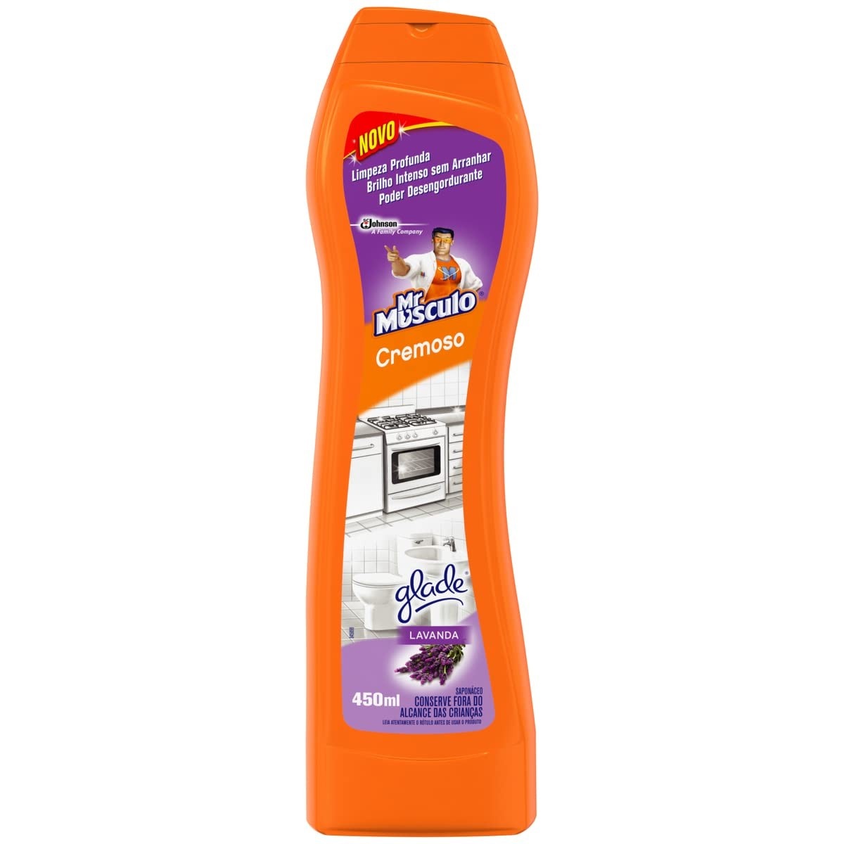 Mr. Músculo Limpador Multiuso Cremoso Lavanda 450ml - Limpeza Poderosa com Fragrância Refinada