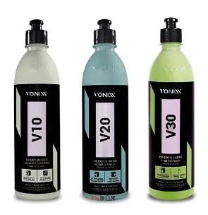 Kit Polimento Profissional Vonixx – V10 Corte + V20 Refino + V30 Lustro