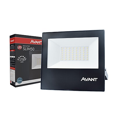 Refletor LED Slim 50W: Iluminação Forte e Econômica