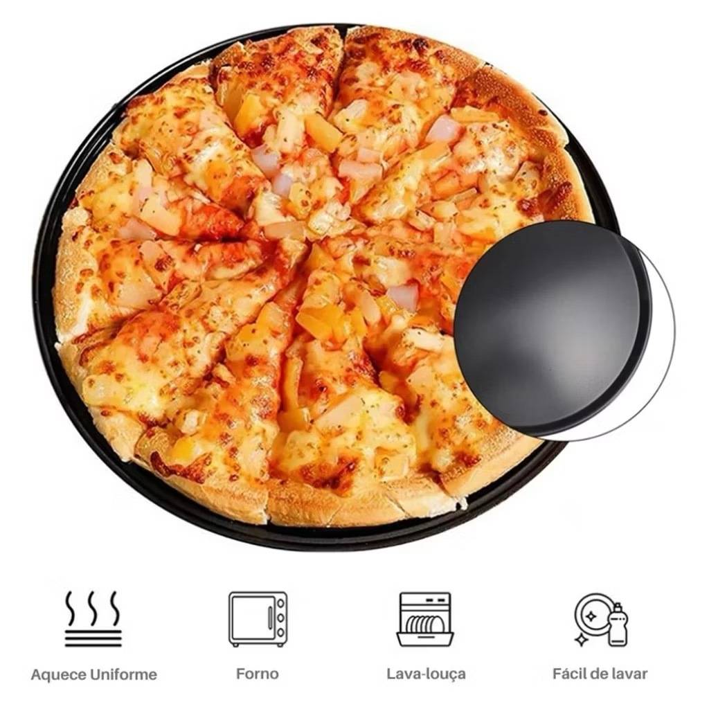 Forma Para Pizza 30cm/32cm/36cm Antiaderente Teflon Reforçada