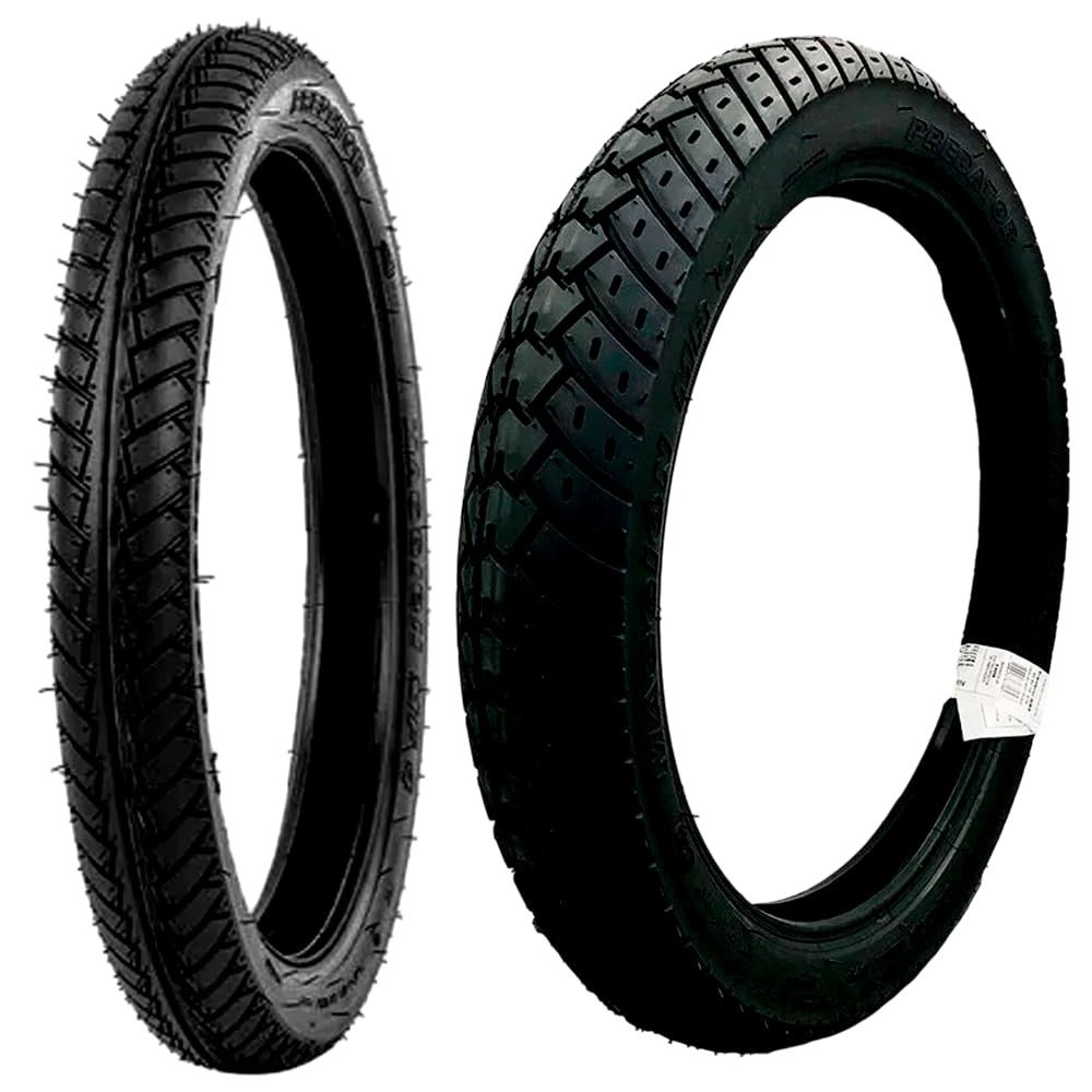 Kit 2 Pneus Maggion Predator MF4 Reforçado Dianteiro e Traseiro para Honda CG Titan 125/150, Fan 160 e Yamaha YBR (com Câmara)