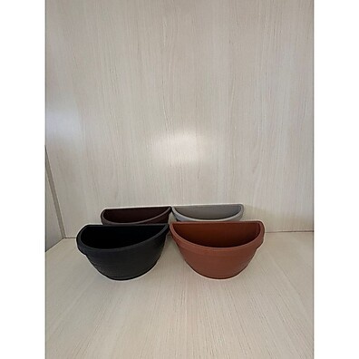 Kit 12 Vasos Meia Lua 3,3L - Decoração de Jardim em Plástico Reforçado