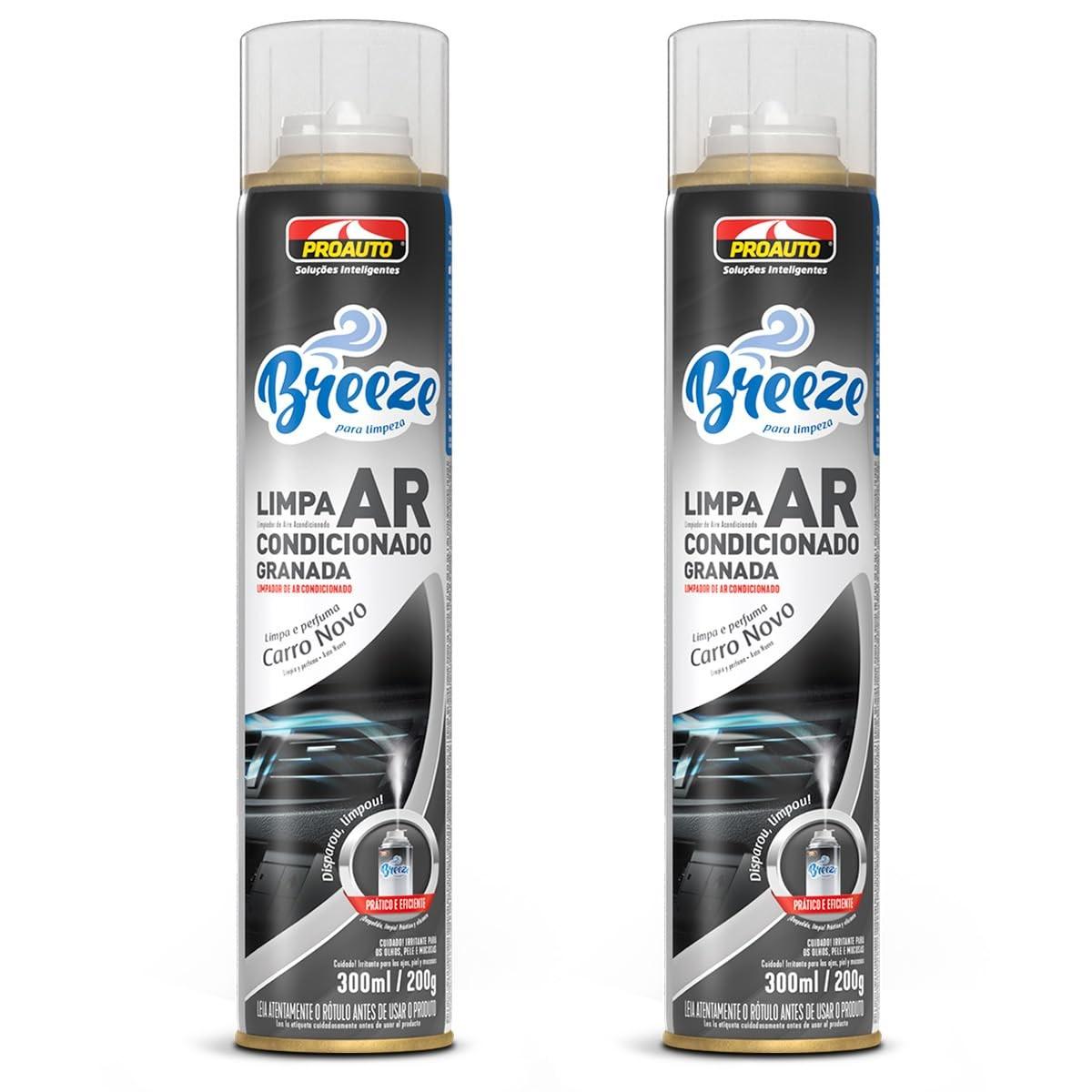 KIT 2 Limpa Ar Condicionado Breeze Carro Novo Pro Auto 300ml - Higienização Profunda e Refrescância