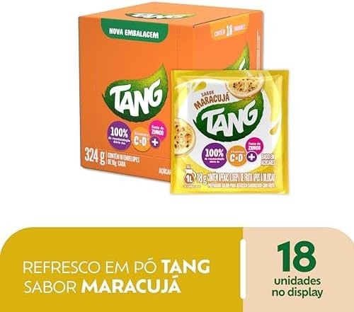 TANG Refresco Em Pó Tang Maracujá Display Com 18 Unidades De 18G