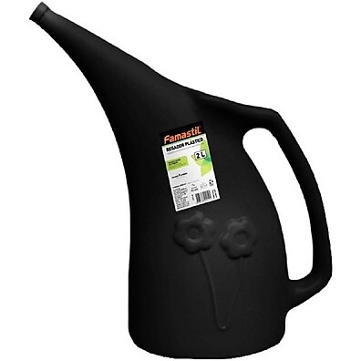 Regador Plástico 2L Preto Famastil – Prático e Resistente