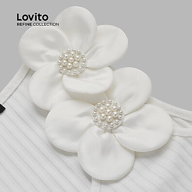 Regata Elegante Lovito: Apliques e Pérolas 🌸
