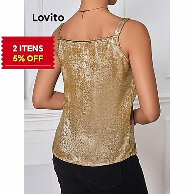 Regata Lovito com Corrente e Glitter – Elegância Que Brilha