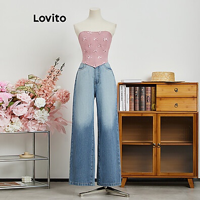 Regata Lovito com Laço Acolchoado – Estilo Casual Feminino