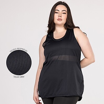 Regata Plus Size Dry Fit para Academia e Caminhada