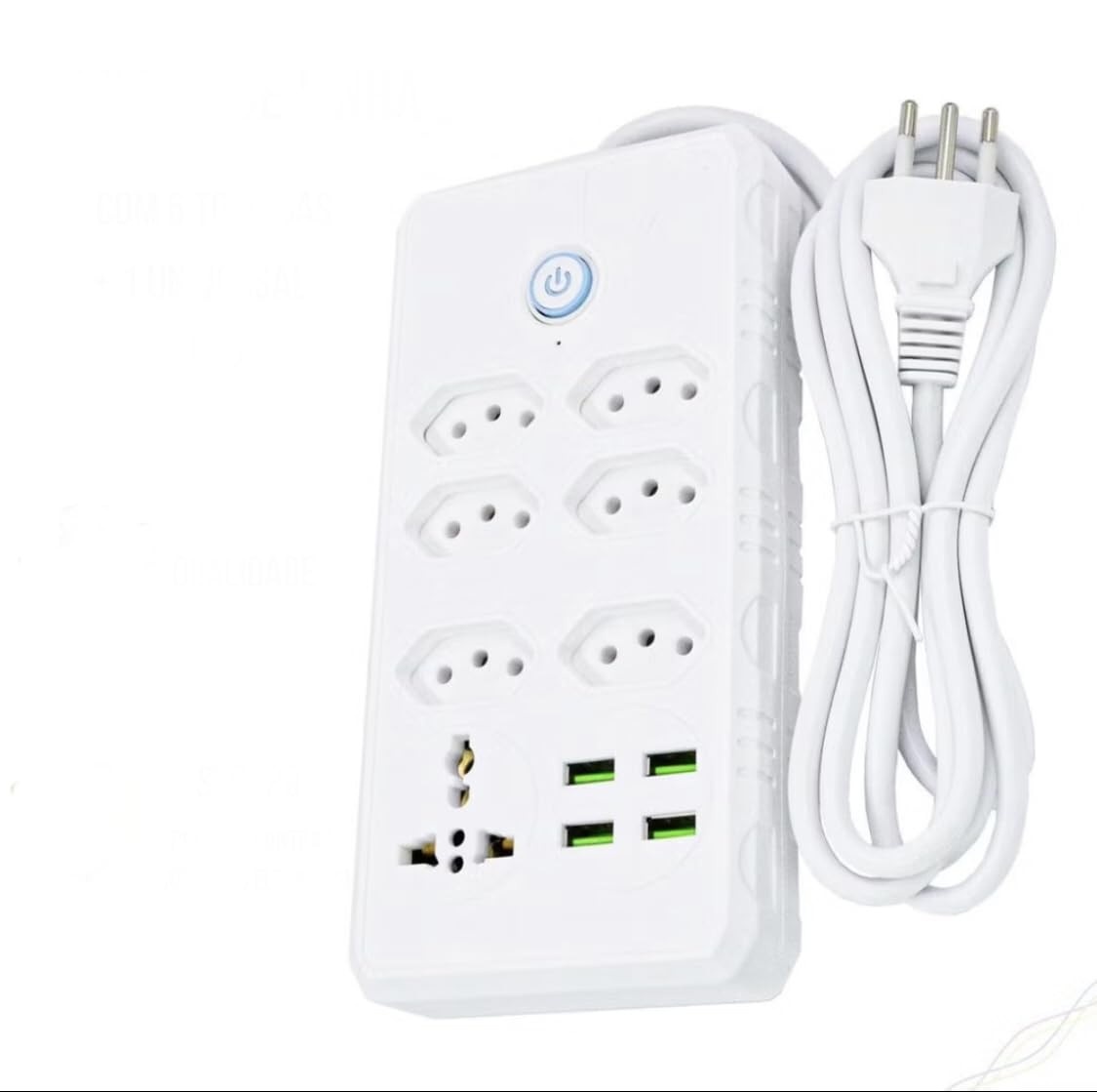 Régua Filtro de Linha 7 Tomadas + 4 USB Bivolt Lehmox: Proteção e Conexão para Seus Eletrônicos