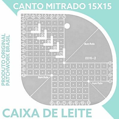 Régua de Costura para Curvas e Caixa de Leite 15 cm – Ideal para Patchwork e Artesanato