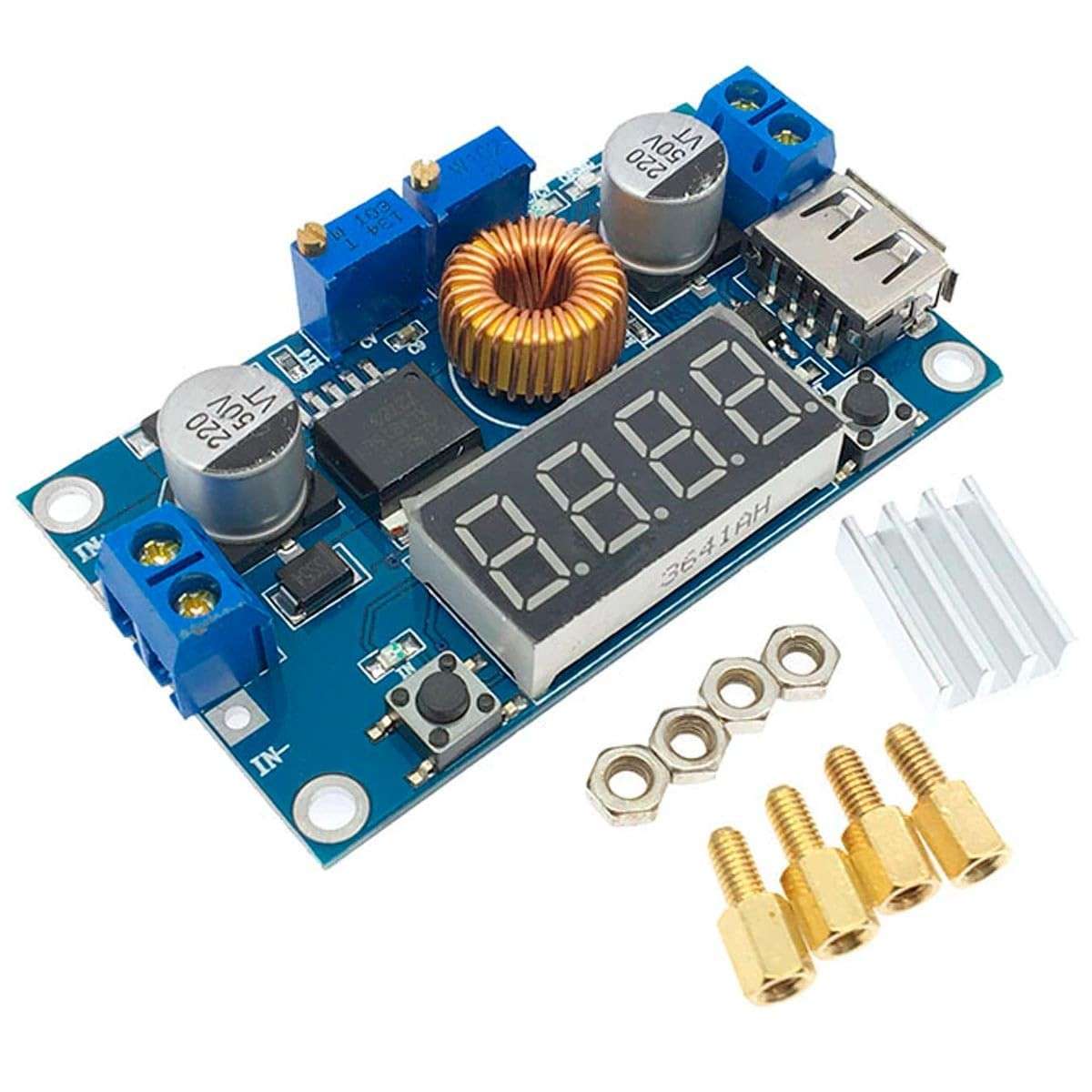 Regulador de Tensão XL4015 5A com Display e Saída USB: Controle Preciso para Seus Projetos