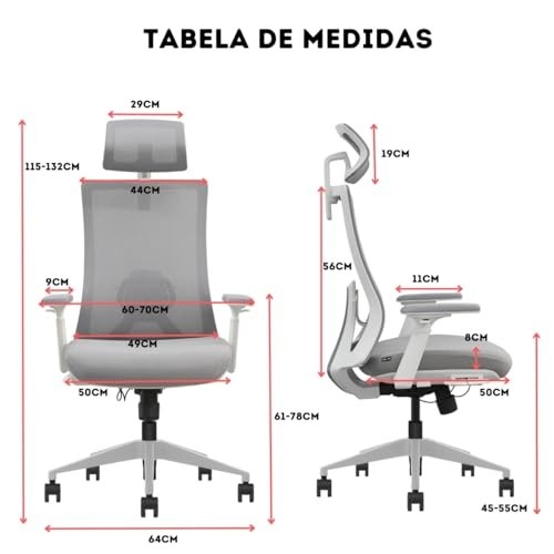 Cadeira de Escritório Ergonômica Magenta Relax 150kg - Conforto e Suporte Premium