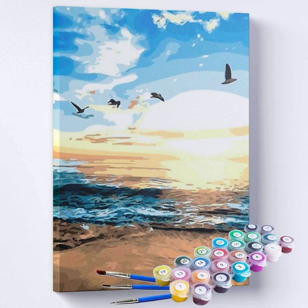 Kit Pintura Terapêutica A Praia Maravilhosa - Relaxamento e Bem-Estar com Arte